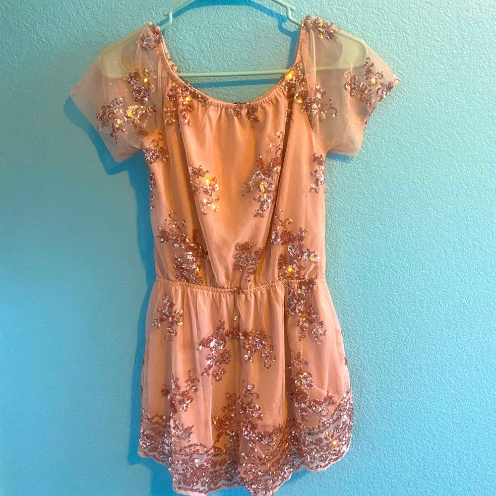 Rose Gold Showpo sequin Playsuit/ Romper